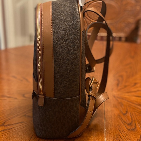 MK Kenly medium MK logo signature backpack - BROWN main image 6